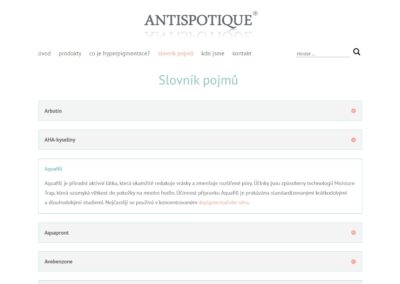 Tvorba e-shopu antispotique.cz