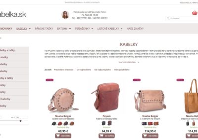 Tvorba e-shopu kabelka.sk